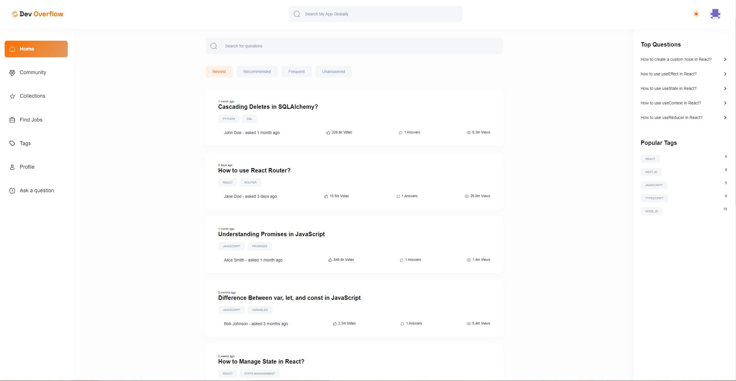 DevOverflow — live Q&A with AI answers
